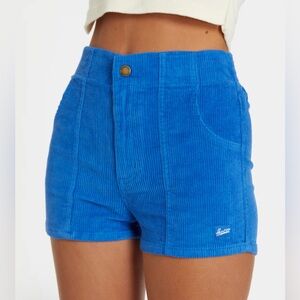 Hammies Courduroy Shorts Blue Retro Style 2” inseam High Rise EUC